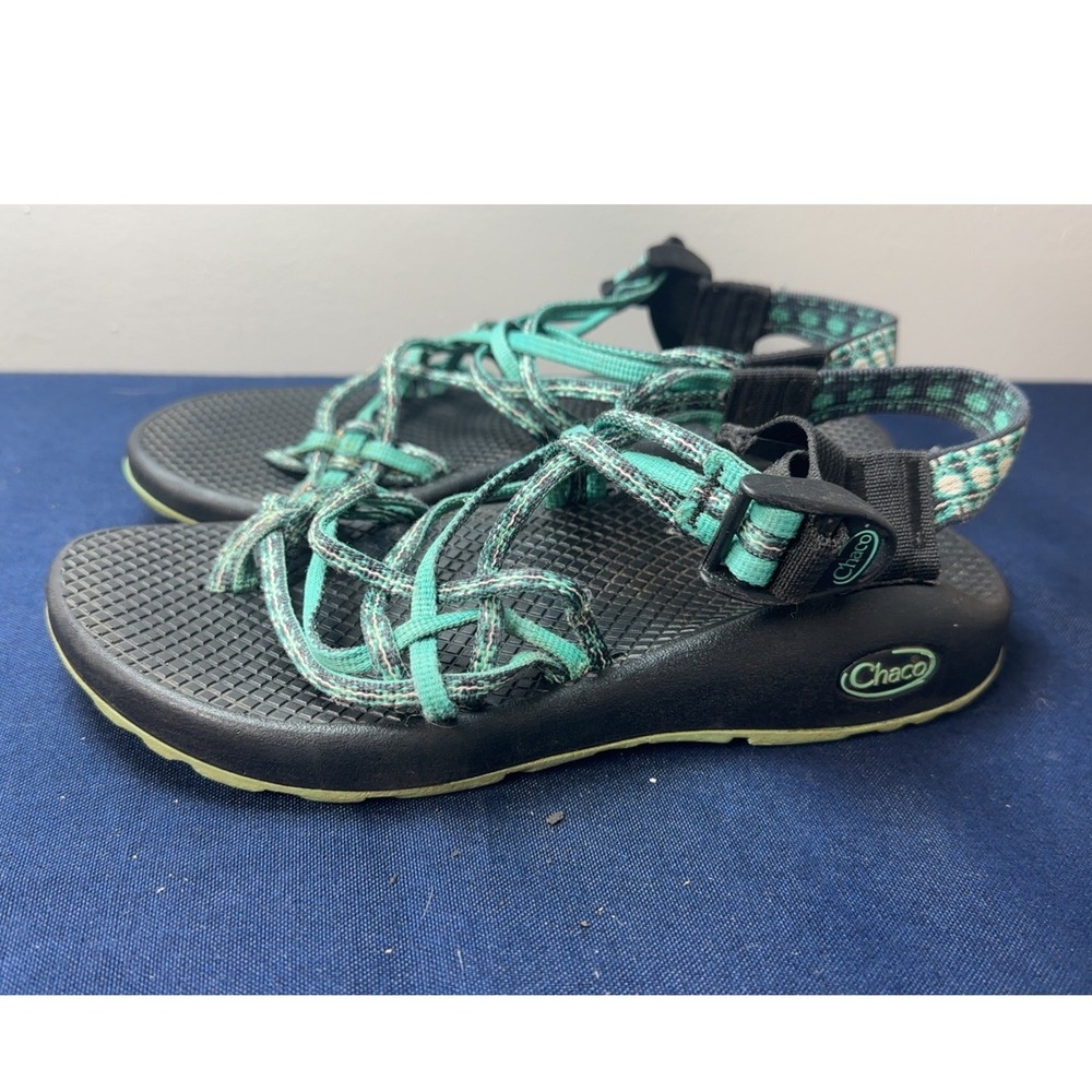 Chaco Z Cloud X2 Teal Black Strappy Sandals w/ Toe Loop | Size 6